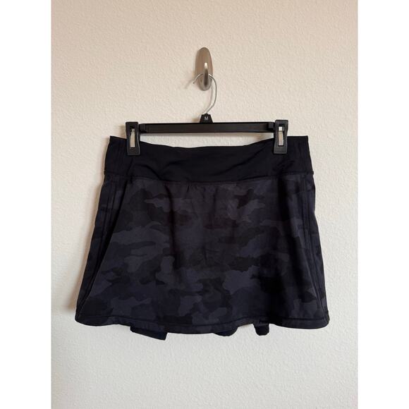 Lululemon Women’s Pace Rival Black Camo Skort Mid Rise Size 8 Athletic skirt - Picture 1 of 8